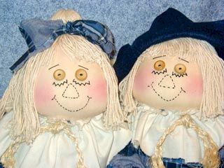 Ned & Nellie cloth scarecrow picture