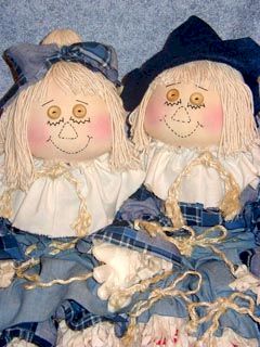Ned & Nellie cloth scarecrow picture